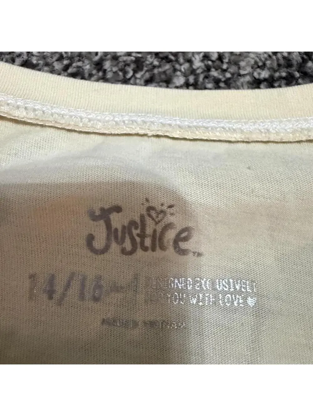 Justice yellow tee